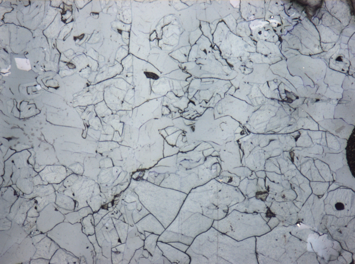 Thin Section Photograph of Apollo 15 Sample 15607,6 in Reflected Light at 5x Magnification and 1.4 mm Field of View (View #2)