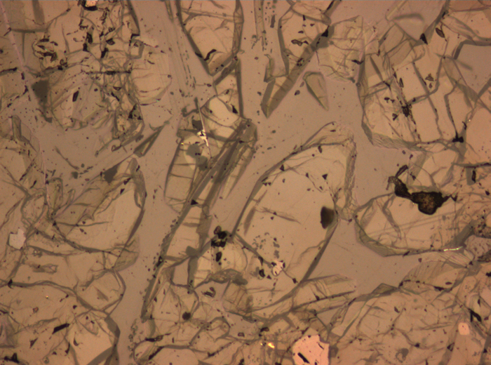 Thin Section Photograph of Apollo 15 Sample 15647,7 in Reflected Light at 10x Magnification and 0.7 mm Field of View (View #4)