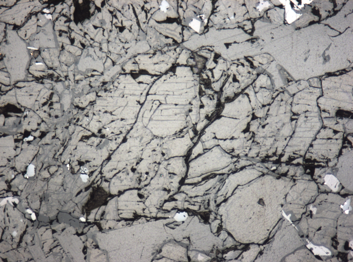 Thin Section Photograph of Apollo 15 Sample 15663,11 in Reflected Light at 5x Magnification and 1.4 mm Field of View (View #2)