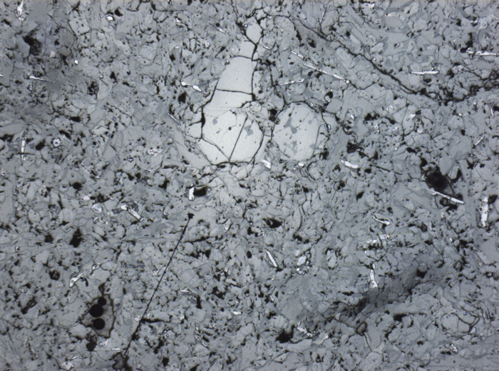 Thin Section Photograph of Apollo 15 Sample 15665,13 in Reflected Light at 2.5x Magnification and 2.85 mm Field of View (View #1)