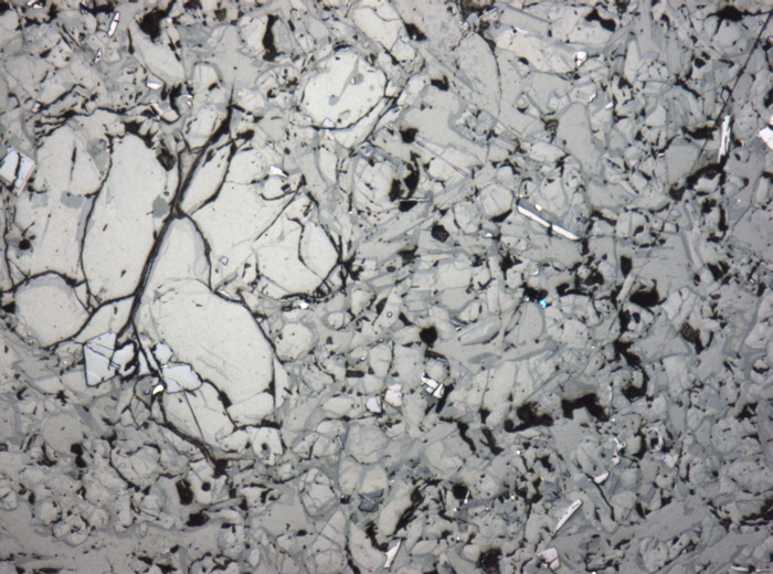 Thin Section Photograph of Apollo 15 Sample 15665,13 in Reflected Light at 5x Magnification and 1.4 mm Field of View (View #2)
