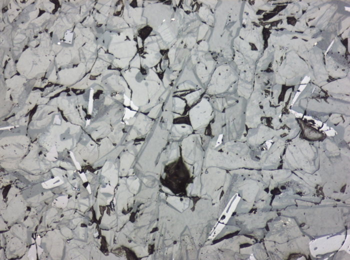 Thin Section Photograph of Apollo 15 Sample 15665,13 in Reflected Light at 10x Magnification and 0.7 mm Field of View (View #4)