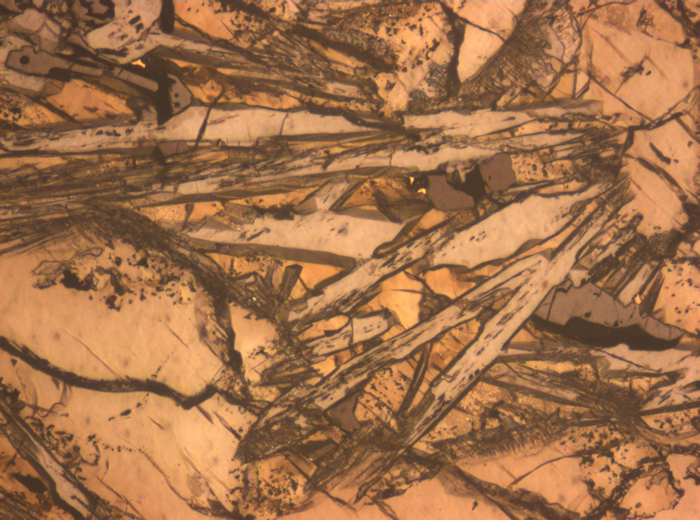 Thin Section Photograph of Apollo 15 Sample 15682,6 in Reflected Light at 10x Magnification and 0.7 mm Field of View (View #4)
