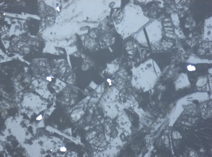 Thin Section Photograph of Apollo 16 Sample 61016,220 in Reflected Light at 10x Magnification and 1.15 mm Field of View (View #3)