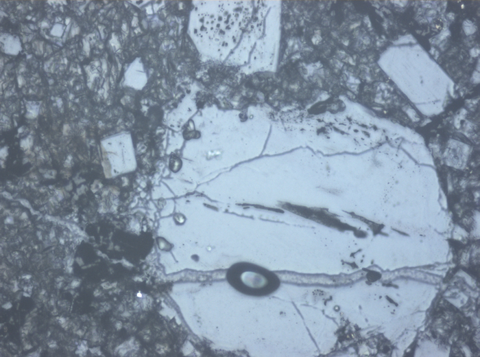Thin Section Photograph of Apollo 16 Sample 65015,164 in Reflected Light at 10x Magnification and 1.15 mm Field of View (View #4)