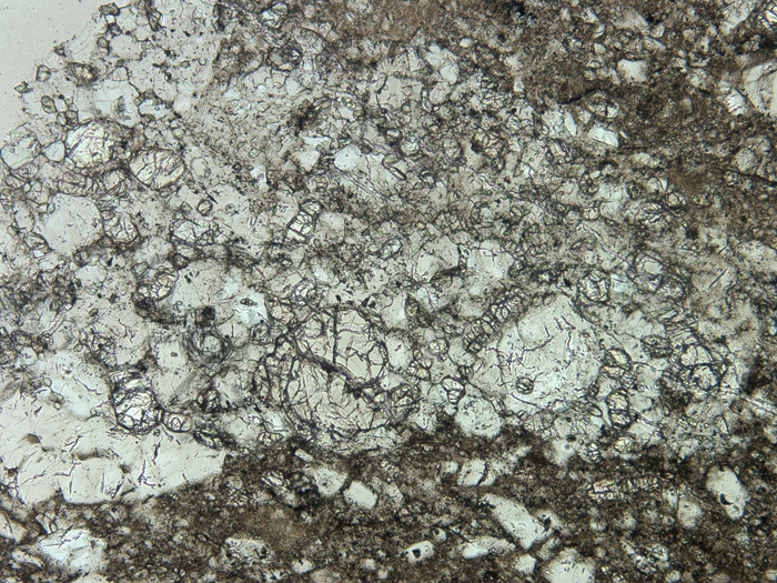 Thin Section Photograph of Apollo 16 Sample 68115,3 in Plane-Polarized Light at 10x Magnification and 1.15 mm Field of View (View #5)