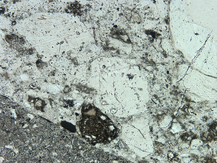 Thin Section Photograph of Apollo 16 Sample 68115,3 in Plane-Polarized Light at 10x Magnification and 1.15 mm Field of View (View #6)