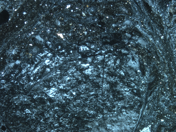 Thin Section Photograph of Apollo 16 Sample 68815,17 in Cross-Polarized Light at 5x Magnification and 2.3 mm Field of View (View #2)