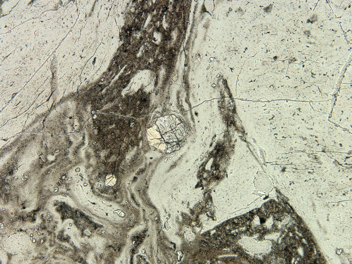 Thin Section Photograph of Apollo 16 Sample 68815,17 in Plane-Polarized Light at 10x Magnification and 1.15 mm Field of View (View #3)