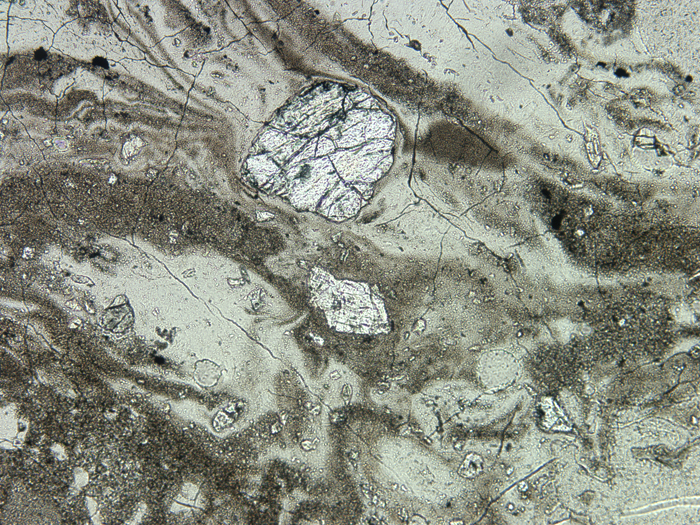 Thin Section Photograph of Apollo 16 Sample 68815,17 in Plane-Polarized Light at 10x Magnification and 1.15 mm Field of View (View #4)