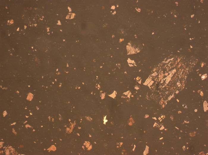 Thin Section Photograph of Apollo 17 Sample 70002,368 in Reflected Light at 2.5x Magnification and 2.85 mm Field of View (View #2)