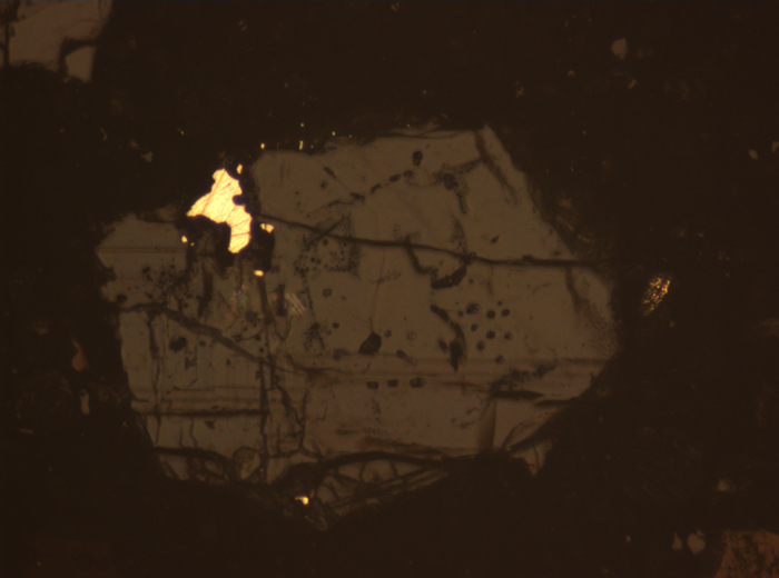 Thin Section Photograph of Apollo 17 Sample 70002,368 in Reflected Light at 10x Magnification and 0.7 mm Field of View (View #5)