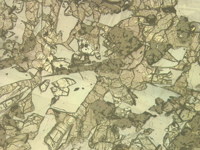 Thin Section Photograph of Apollo 17 Sample 70017,223 in Reflected Light at 5x Magnification and 2.3 mm Field of View (View #1)