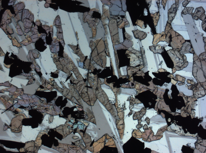 Thin Section Photograph of Apollo 17 Sample 70017,223 in Plane-Polarized Light at 2.5x Magnification and 2.85 mm Field of View (View #2)