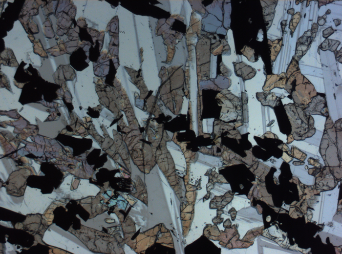 Thin Section Photograph of Apollo 17 Sample 70017,223 in Plane-Polarized Light at 2.5x Magnification and 2.85 mm Field of View (View #4)