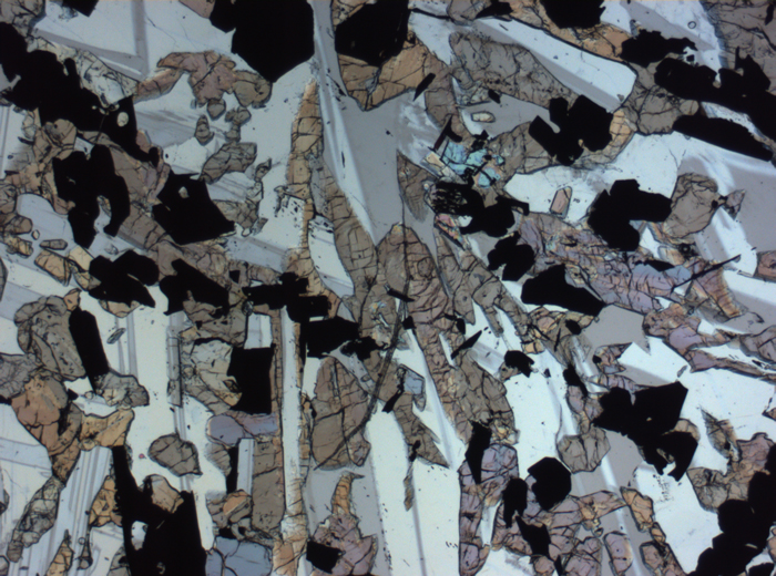 Thin Section Photograph of Apollo 17 Sample 70017,223 in Plane-Polarized Light at 2.5x Magnification and 2.85 mm Field of View (View #40)