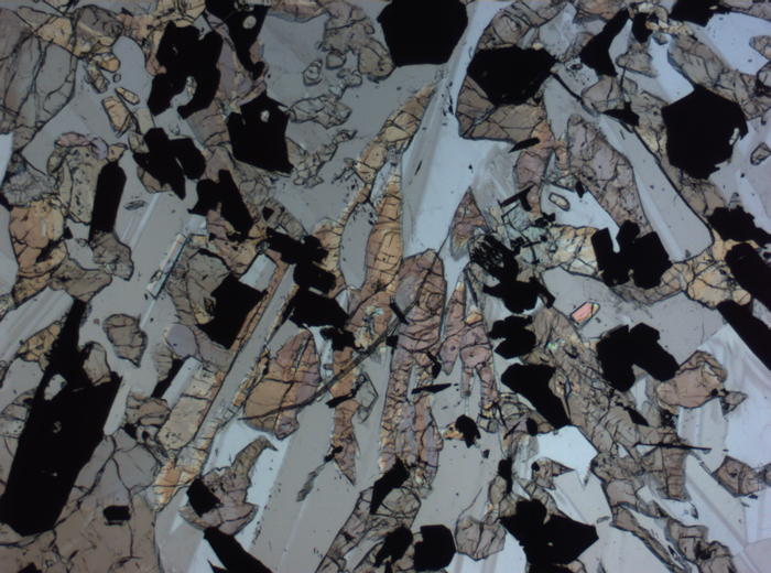Thin Section Photograph of Apollo 17 Sample 70017,223 in Plane-Polarized Light at 2.5x Magnification and 2.85 mm Field of View (View #46)