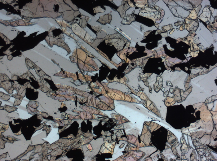 Thin Section Photograph of Apollo 17 Sample 70017,223 in Plane-Polarized Light at 2.5x Magnification and 2.85 mm Field of View (View #66)