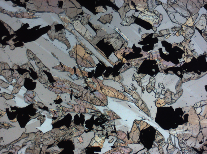 Thin Section Photograph of Apollo 17 Sample 70017,223 in Plane-Polarized Light at 2.5x Magnification and 2.85 mm Field of View (View #67)