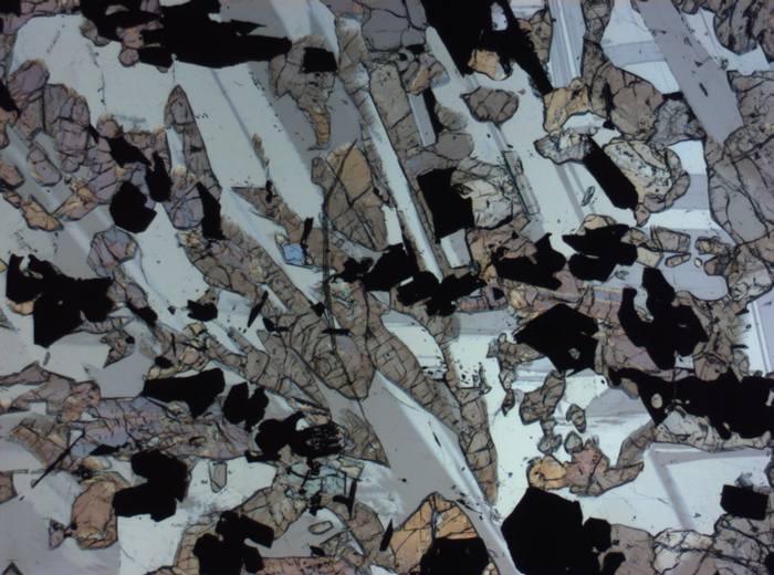 Thin Section Photograph of Apollo 17 Sample 70017,223 in Plane-Polarized Light at 2.5x Magnification and 2.85 mm Field of View (View #72)