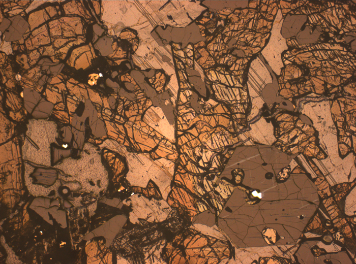 Thin Section Photograph of Apollo 17 Sample 70135,66 in Reflected Light at 2.5x Magnification and 2.85 mm Field of View (View #2)