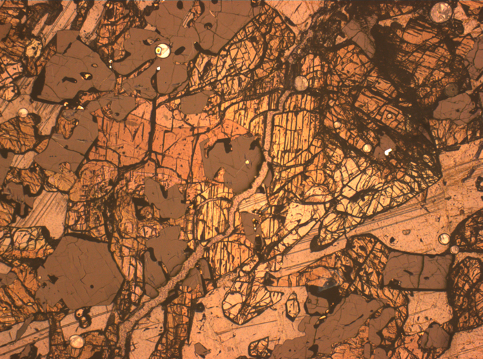 Thin Section Photograph of Apollo 17 Sample 70135,66 in Reflected Light at 2.5x Magnification and 2.85 mm Field of View (View #3)