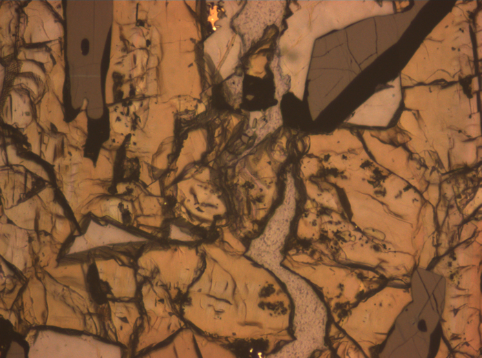 Thin Section Photograph of Apollo 17 Sample 70135,66 in Reflected Light at 10x Magnification and 0.7 mm Field of View (View #5)