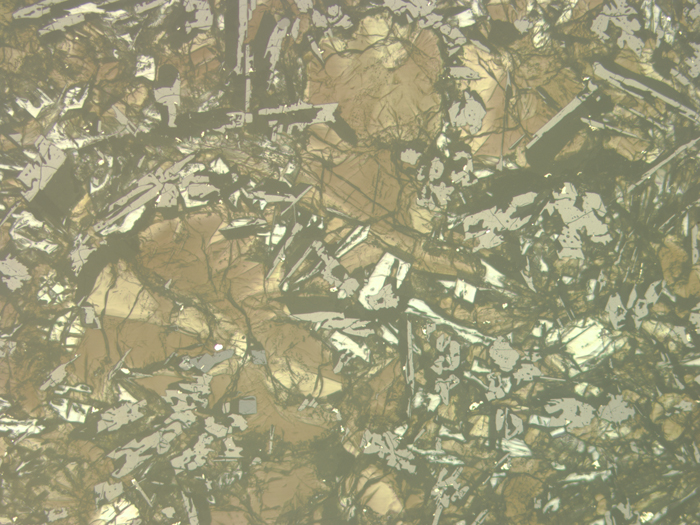 Thin Section Photograph of Apollo 17 Sample 70255,27 in Reflected Light at 5x Magnification and 2.3 mm Field of View (View #1)