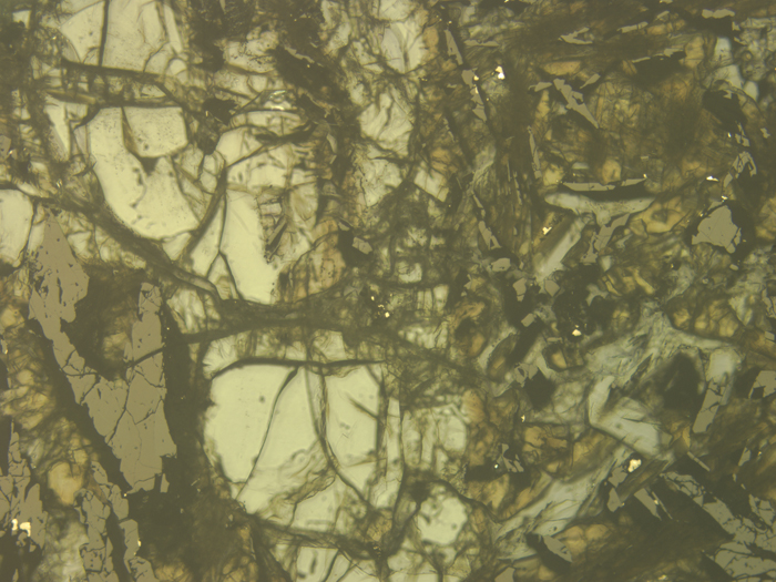 Thin Section Photograph of Apollo 17 Sample 70275,36 in Reflected Light at 10x Magnification and 1.15 mm Field of View (View #3)