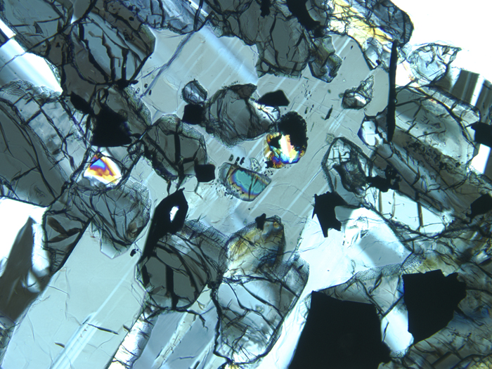 Thin Section Photograph of Apollo 17 Sample 70315,26 in Plane-Polarized Light at 10x Magnification and 1.15 mm Field of View (View #3)