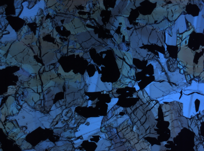 Thin Section Photograph of Apollo 17 Sample 70315,26 in Plane-Polarized Light at 2.5x Magnification and 2.85 mm Field of View (View #4)