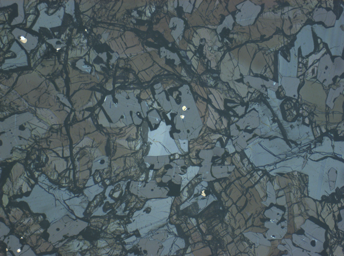 Thin Section Photograph of Apollo 17 Sample 70315,26 in Reflected Light at 2.5x Magnification and 2.85 mm Field of View (View #4)