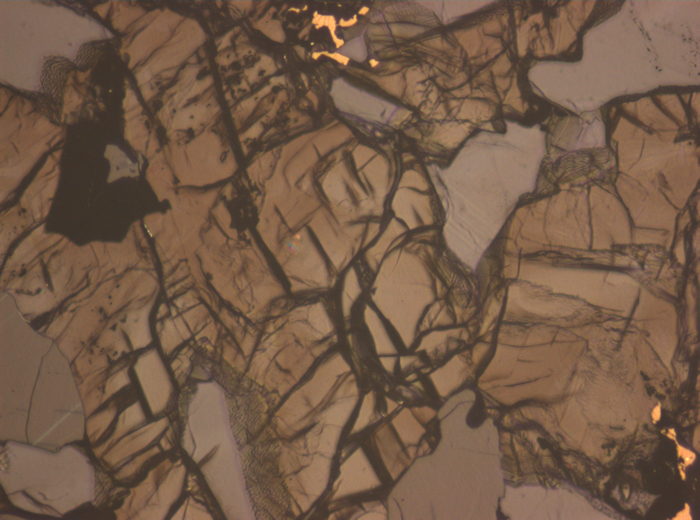 Thin Section Photograph of Apollo 17 Sample 70315,26 in Reflected Light at 10x Magnification and 1.15 mm Field of View (View #5)