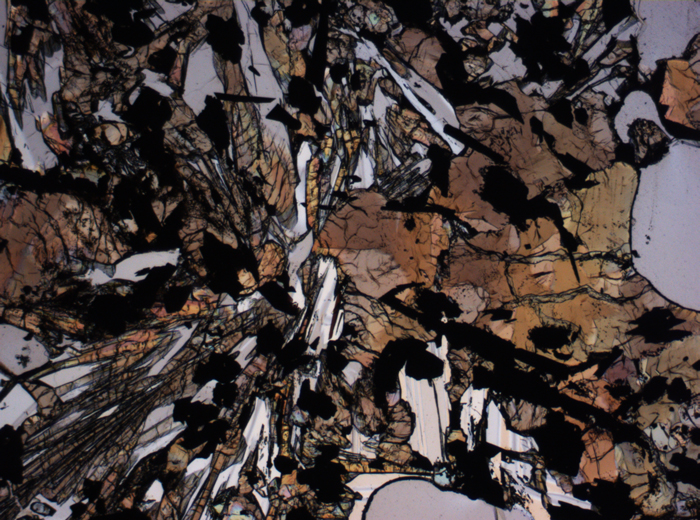 Thin Section Photograph of Apollo 17 Sample 74255,62 in Plane-Polarized Light at 2.5x Magnification and 2.85 mm Field of View (View #1)