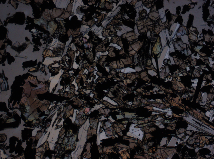 Thin Section Photograph of Apollo 17 Sample 74255,62 in Plane-Polarized Light at 2.5x Magnification and 2.85 mm Field of View (View #2)