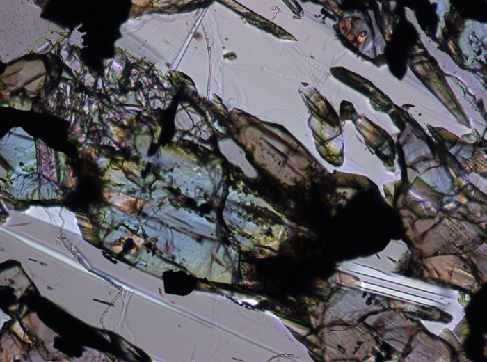 Thin Section Photograph of Apollo 17 Sample 74255,62 in Plane-Polarized Light at 10x Magnification and 1.15 mm Field of View (View #3)