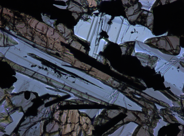 Thin Section Photograph of Apollo 17 Sample 74255,62 in Plane-Polarized Light at 10x Magnification and 1.15 mm Field of View (View #4)