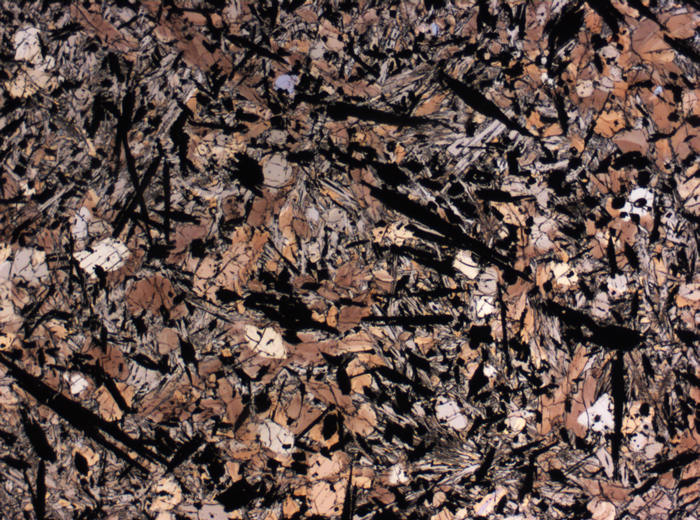 Thin Section Photograph of Apollo 17 Sample 74275,95 in Plane-Polarized Light at 2.5x Magnification and 2.85 mm Field of View (View #2)