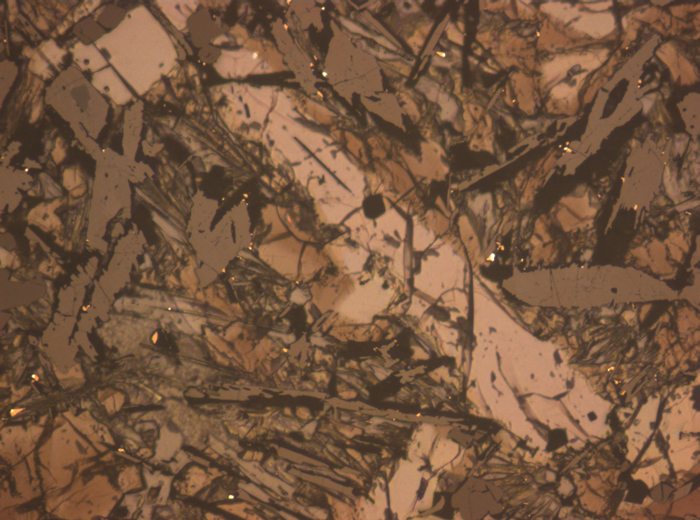 Thin Section Photograph of Apollo 17 Sample 74275,95 in Reflected Light at 10x Magnification and 1.15 mm Field of View (View #5)