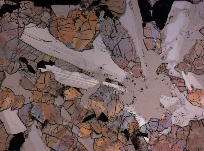 Thin Section Photograph of Apollo 17 Sample 75015,26 in Plane-Polarized Light at 2.5x Magnification and 2.85 mm Field of View (View #3)
