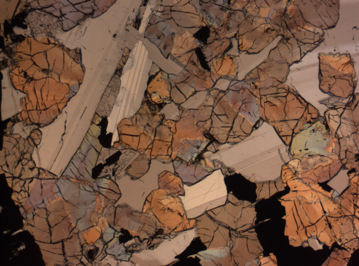 Thin Section Photograph of Apollo 17 Sample 75015,26 in Plane-Polarized Light at 2.5x Magnification and 2.85 mm Field of View (View #2)