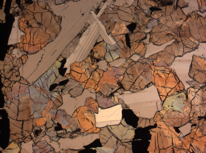 Thin Section Photograph of Apollo 17 Sample 75015,26 in Plane-Polarized Light at 2.5x Magnification and 2.85 mm Field of View (View #5)