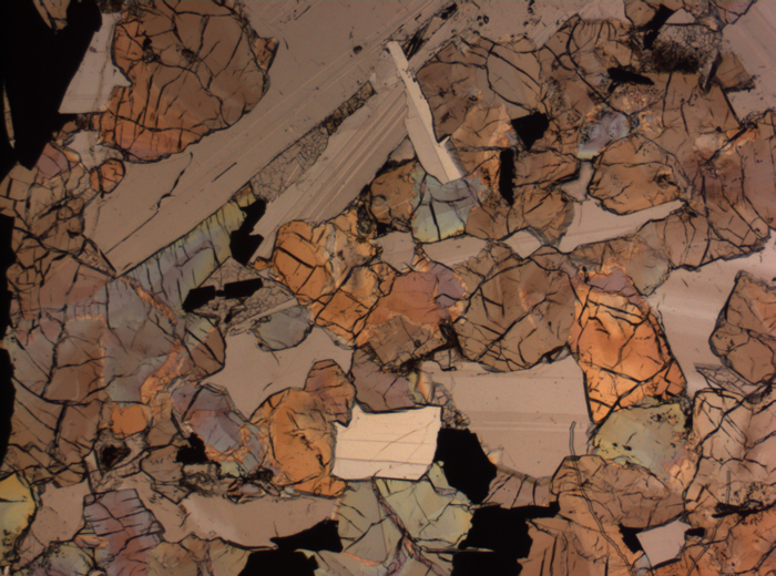 Thin Section Photograph of Apollo 17 Sample 75015,26 in Plane-Polarized Light at 2.5x Magnification and 2.85 mm Field of View (View #7)