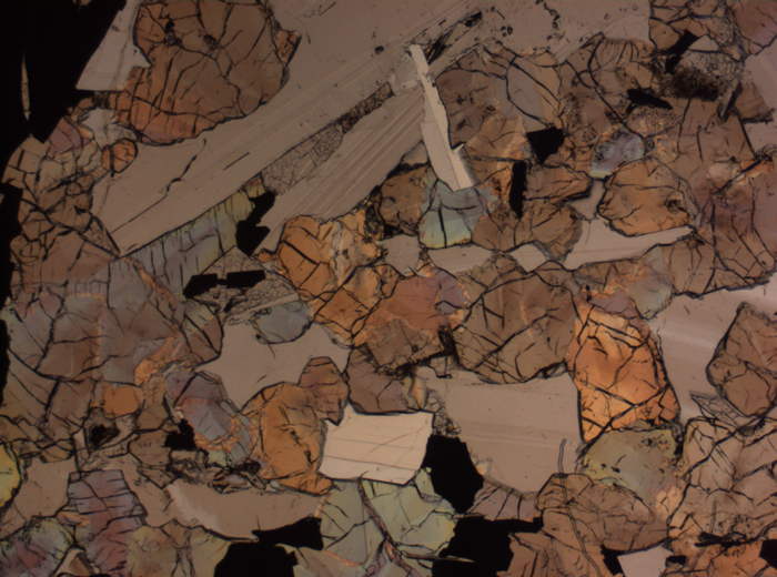 Thin Section Photograph of Apollo 17 Sample 75015,26 in Plane-Polarized Light at 2.5x Magnification and 2.85 mm Field of View (View #8)