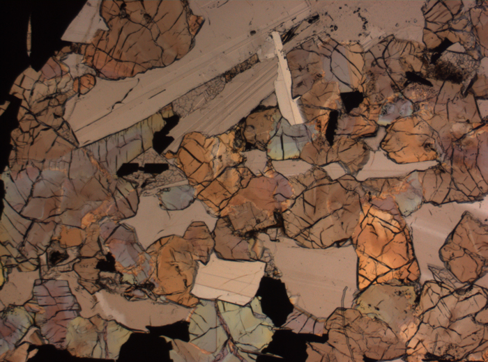 Thin Section Photograph of Apollo 17 Sample 75015,26 in Plane-Polarized Light at 2.5x Magnification and 2.85 mm Field of View (View #9)