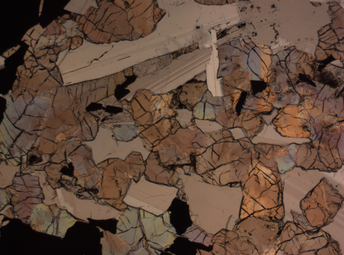 Thin Section Photograph of Apollo 17 Sample 75015,26 in Plane-Polarized Light at 2.5x Magnification and 2.85 mm Field of View (View #11)