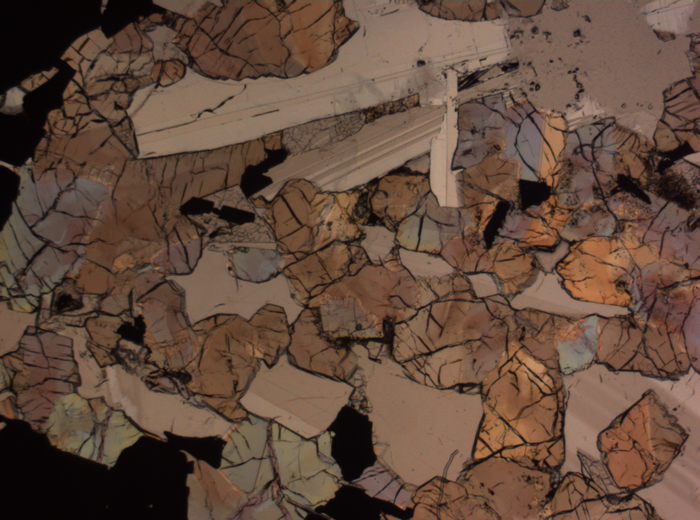 Thin Section Photograph of Apollo 17 Sample 75015,26 in Plane-Polarized Light at 2.5x Magnification and 2.85 mm Field of View (View #12)