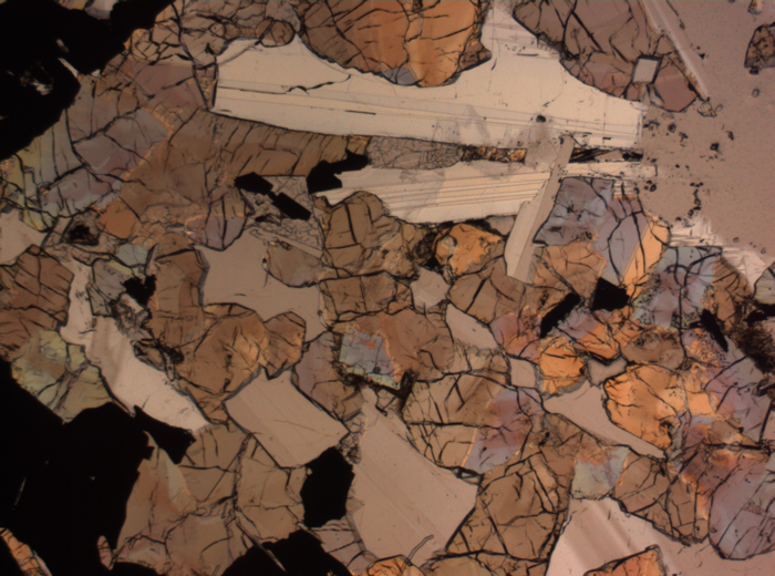 Thin Section Photograph of Apollo 17 Sample 75015,26 in Plane-Polarized Light at 2.5x Magnification and 2.85 mm Field of View (View #16)