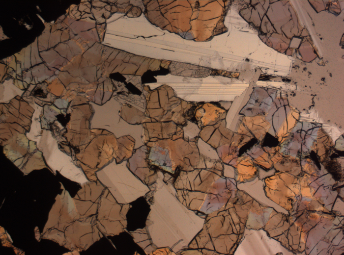 Thin Section Photograph of Apollo 17 Sample 75015,26 in Plane-Polarized Light at 2.5x Magnification and 2.85 mm Field of View (View #17)