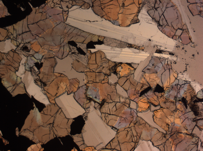 Thin Section Photograph of Apollo 17 Sample 75015,26 in Plane-Polarized Light at 2.5x Magnification and 2.85 mm Field of View (View #18)